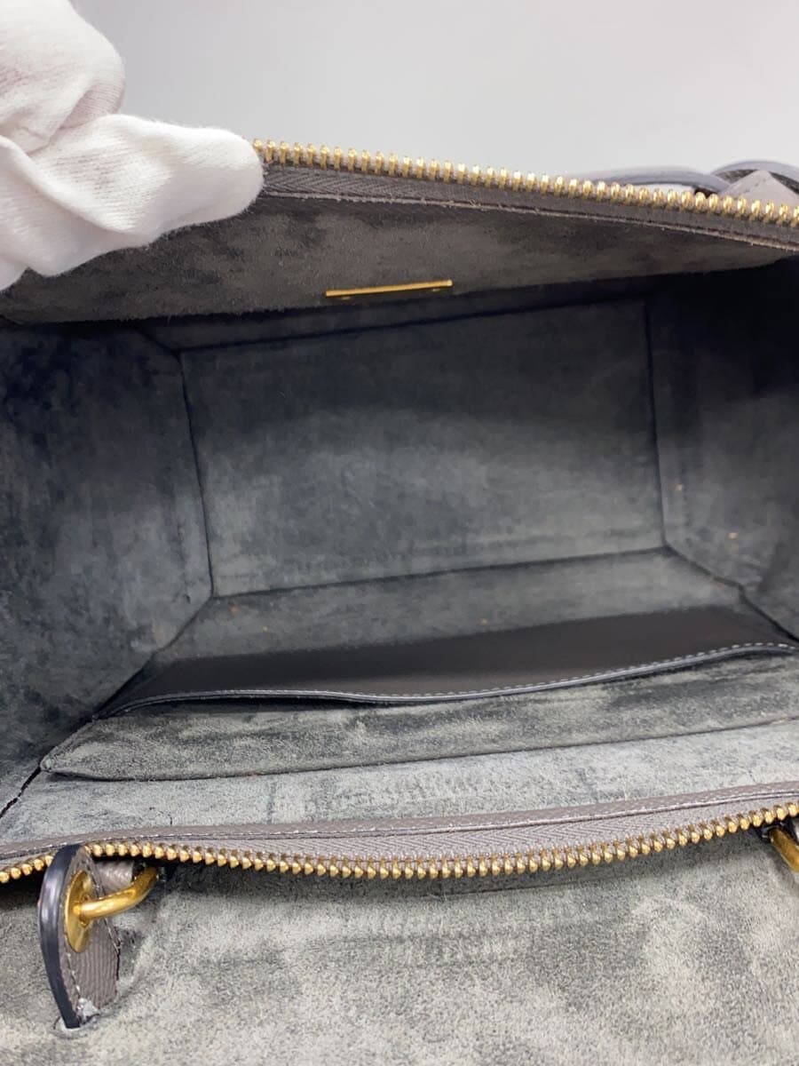 CELINE Shoulder Bag Leather GRY 6