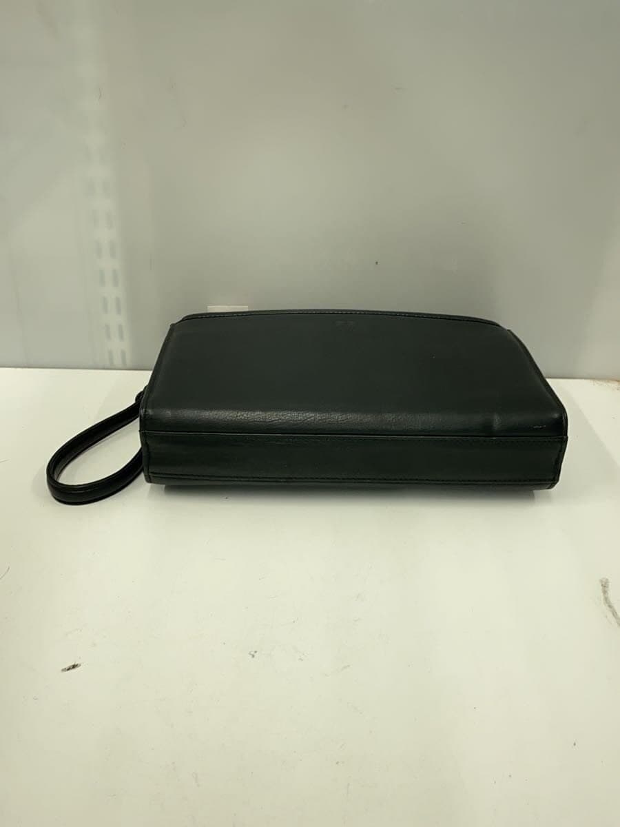 BALENCIAGA Clutch Bag Leather BLK 4