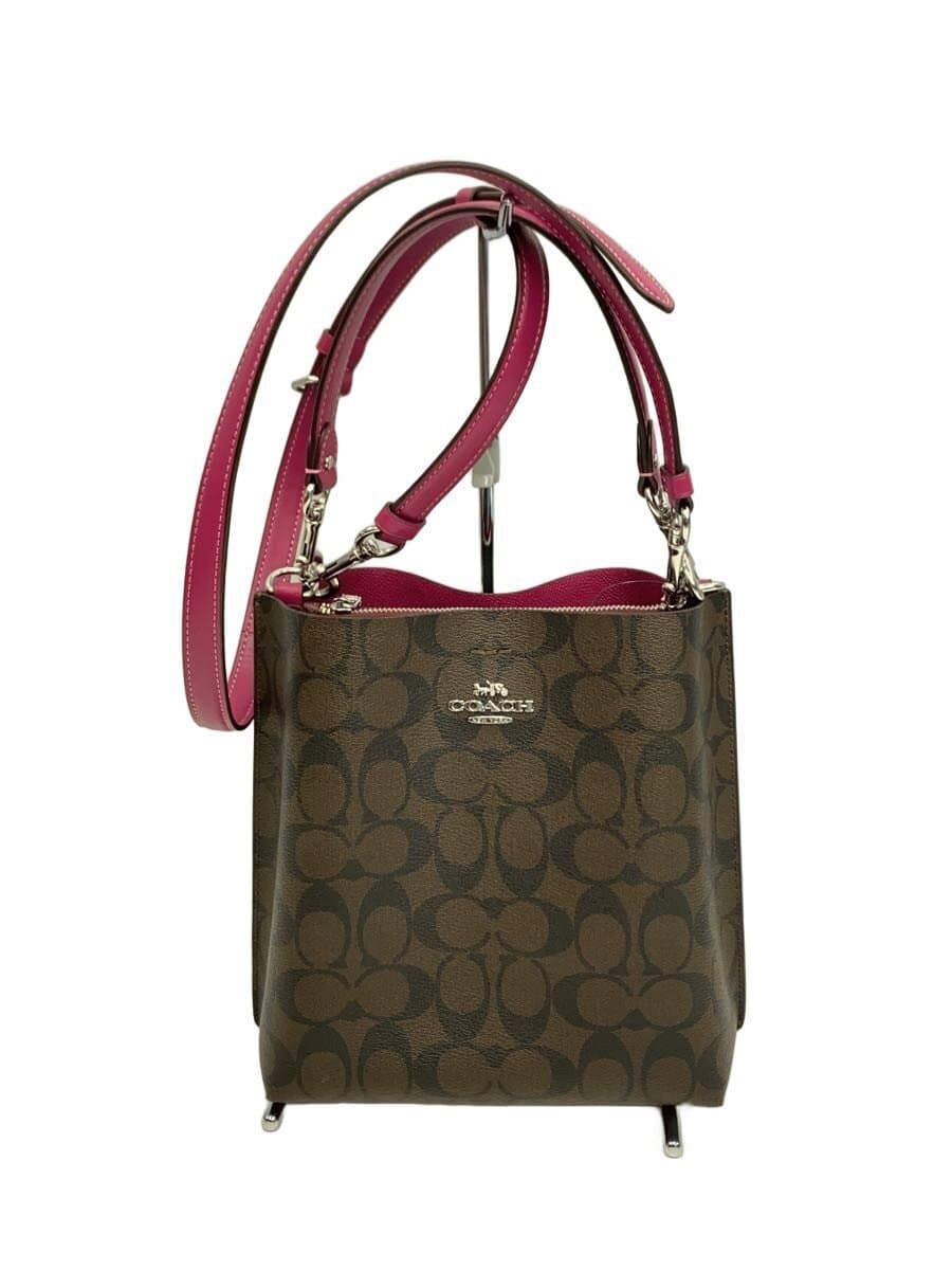 COACH Molly Bucket Bag 22_Signature_Red Leather Leather BRW All Over Pattern