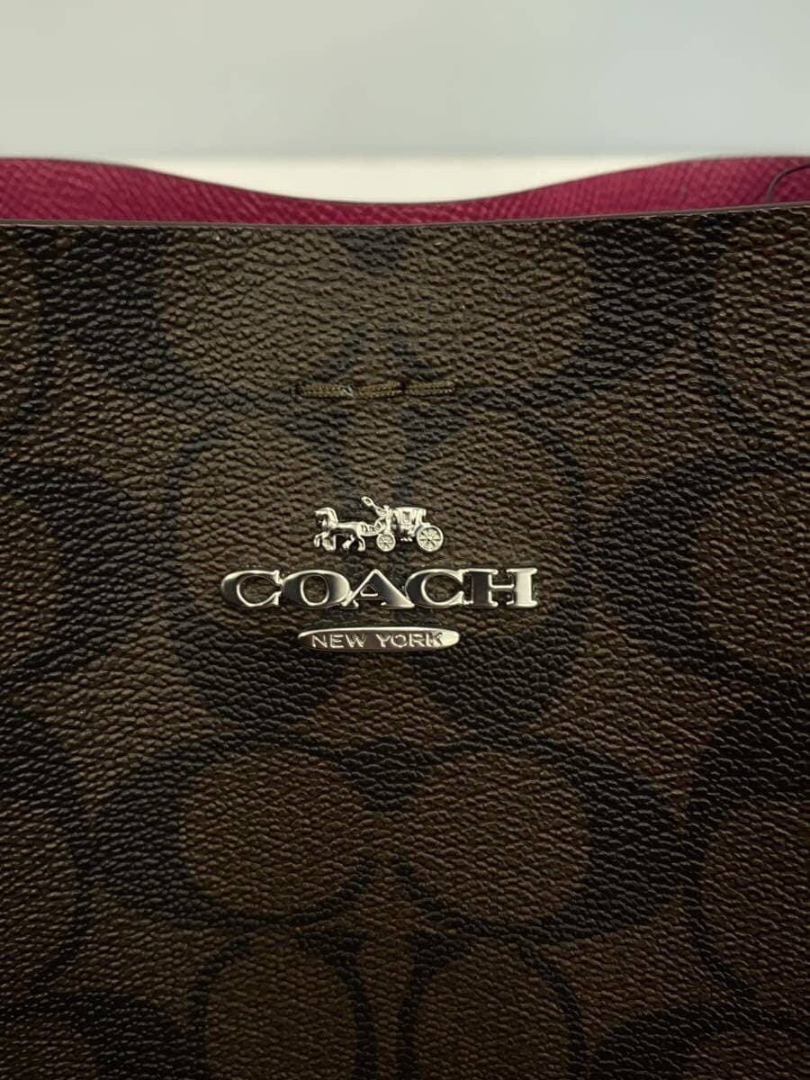 COACH Molly Bucket Bag 22_Signature_Red Leather Leather BRW All Over Pattern 5