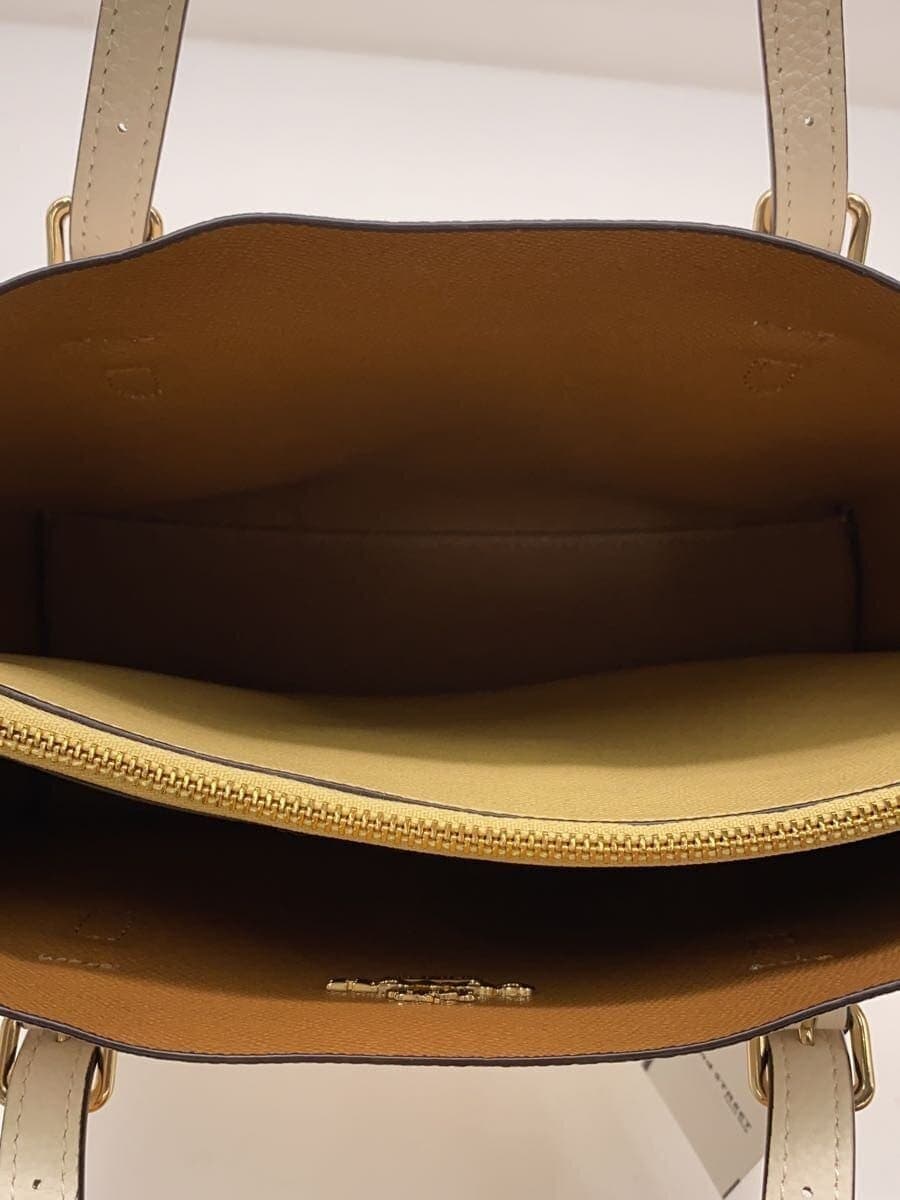 COACH handbag leather beige plain N2 C2132-C4084 5