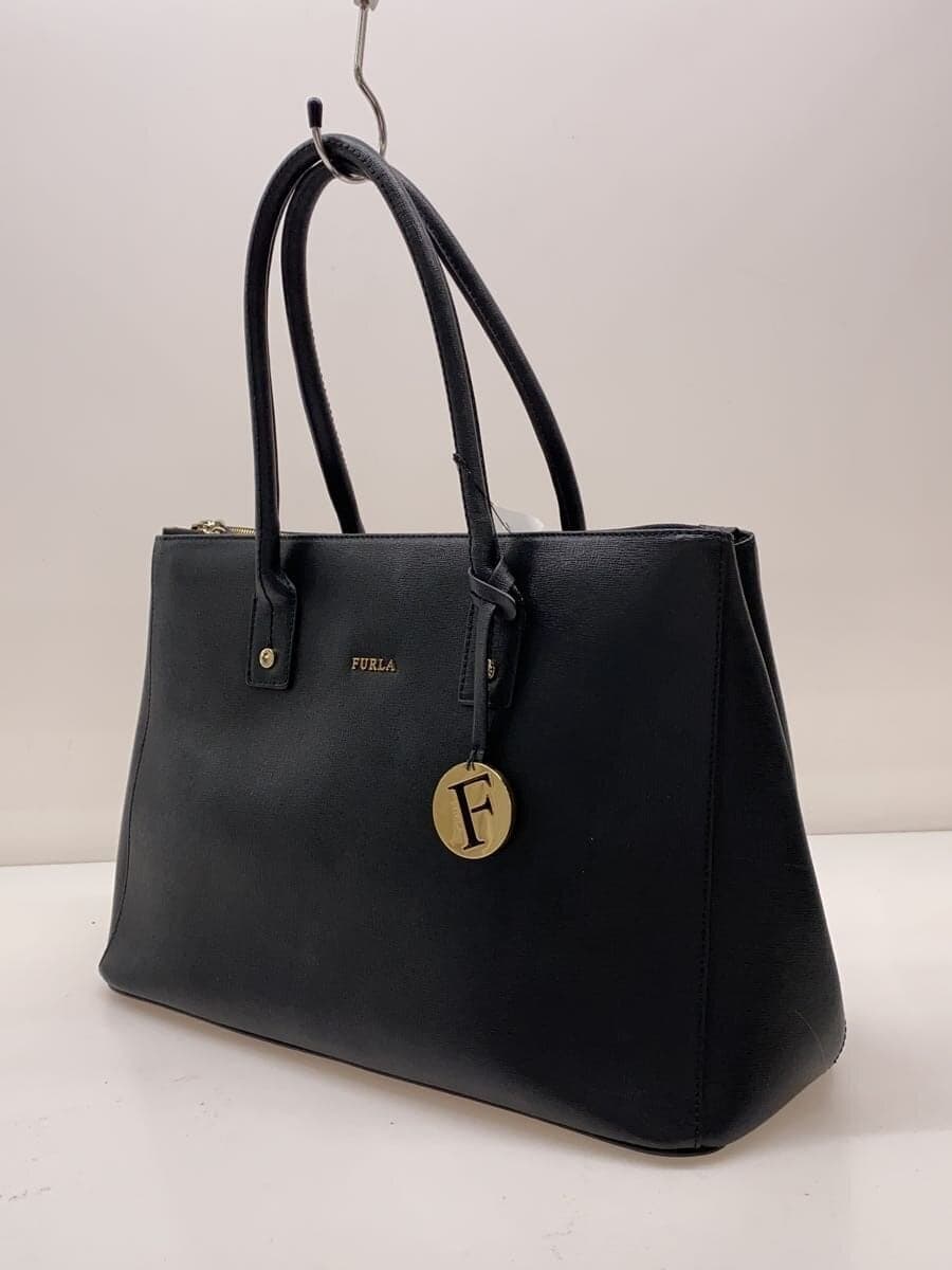 FURLA tote bag -- BLK plain 2