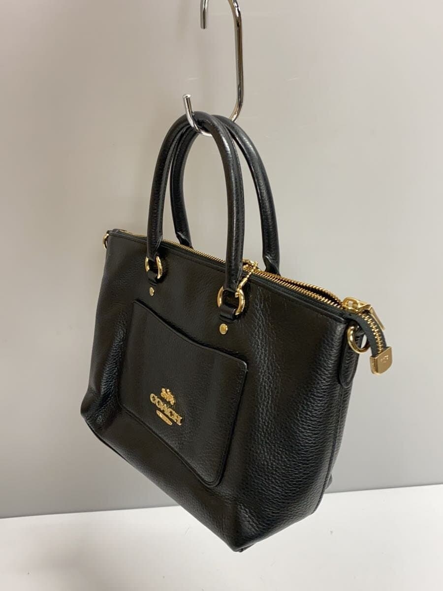 COACH Mini Emma Shoulder Bag Leather BLK 2