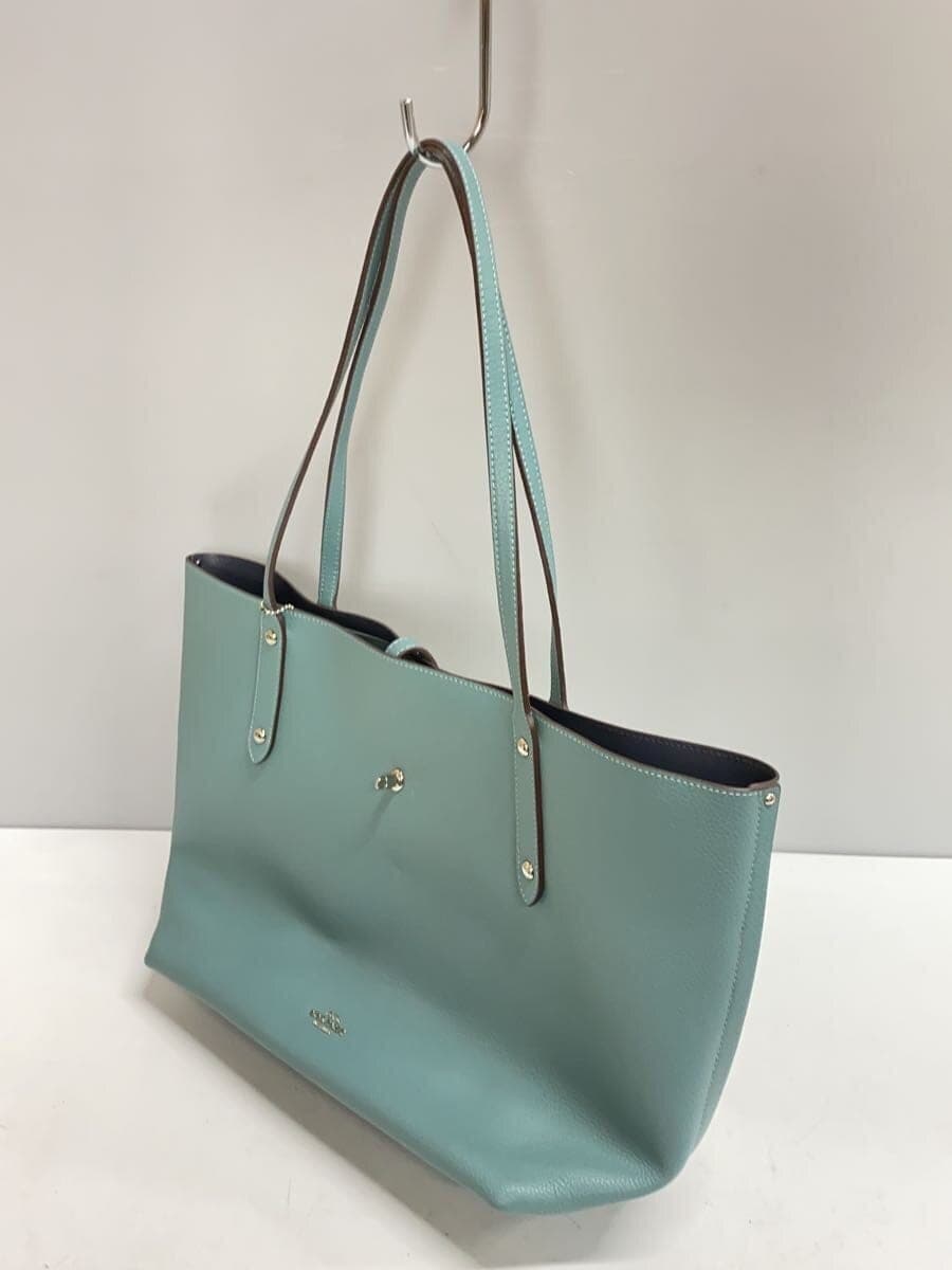 COACH Tote Bag_All Leather Leather BLU 2