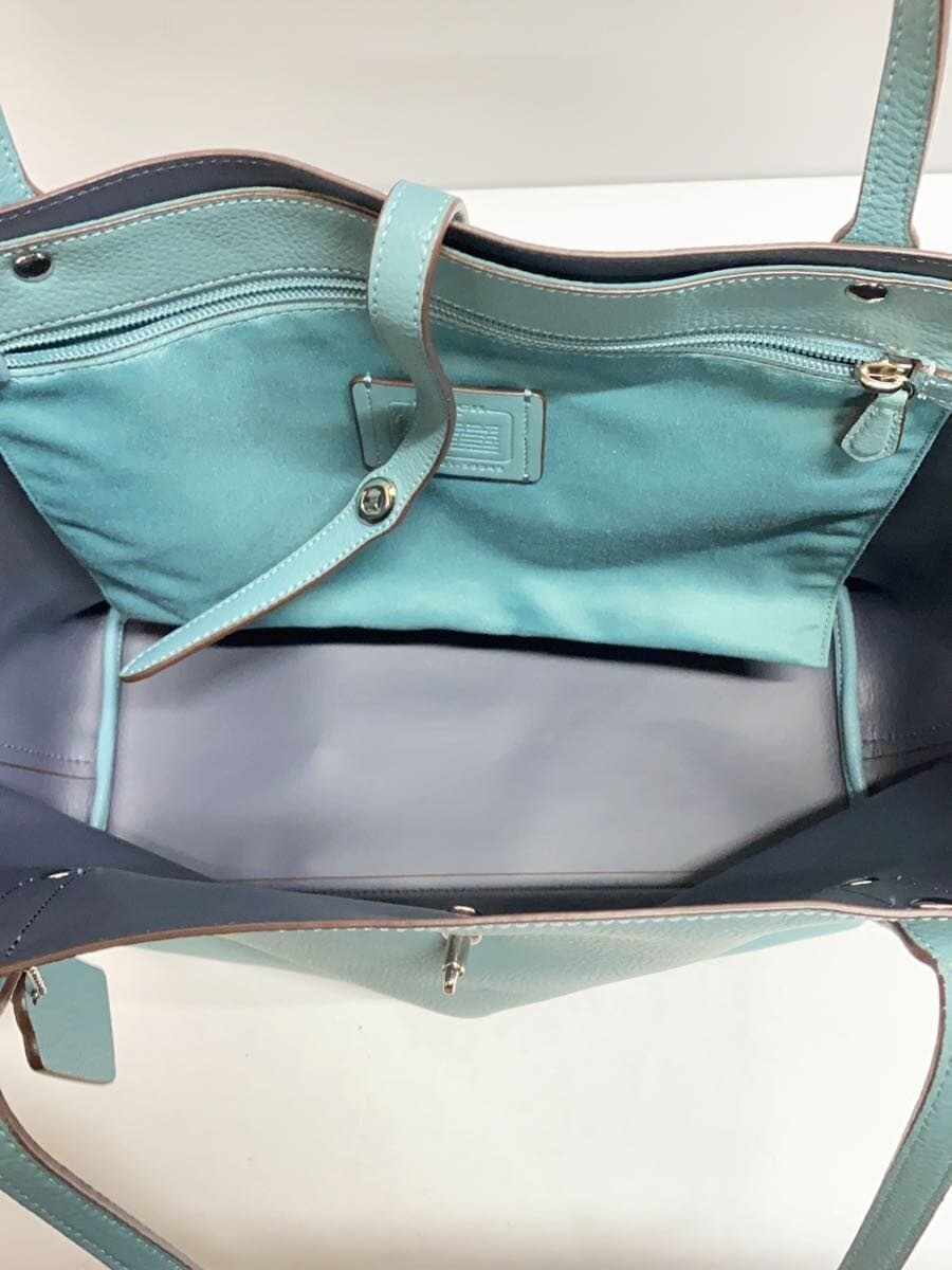 COACH Tote Bag_All Leather Leather BLU 6