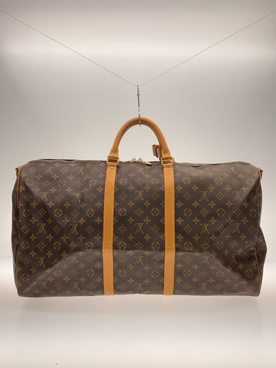 LOUIS VUITTON Keepall Bandouliere 60_Monogram Canvas PVC BRW 3