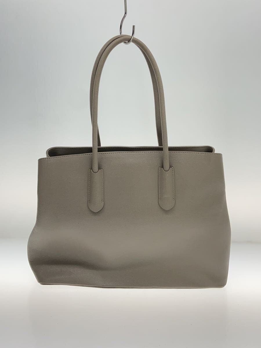 FURLA bag leather GRY solid color 3