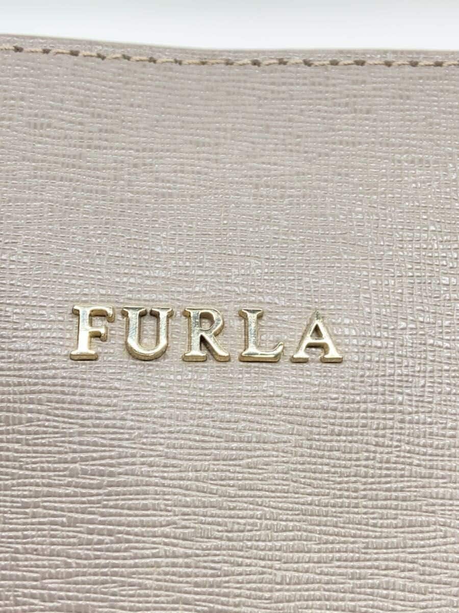 FURLA bag leather GRY solid color 5
