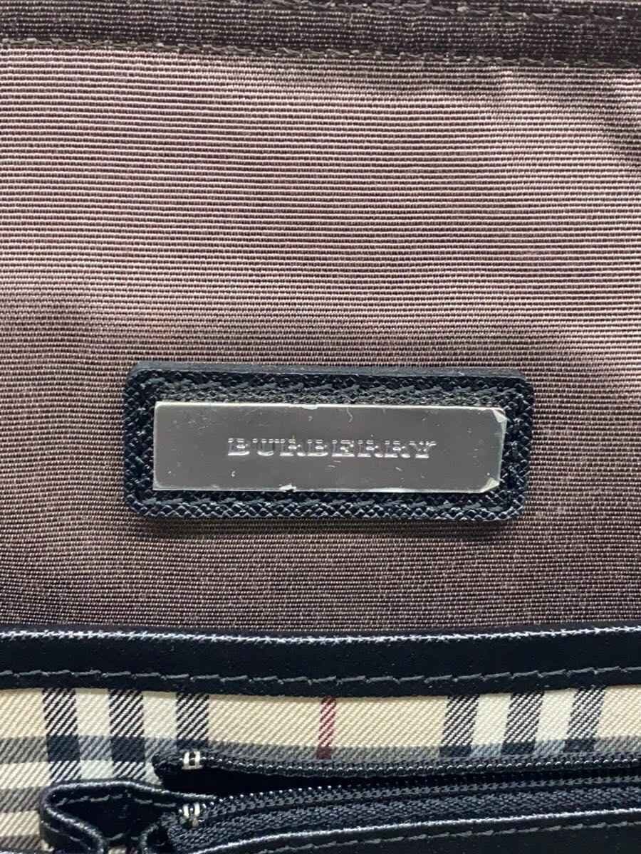 BURBERRY tote bag leather BLK 5