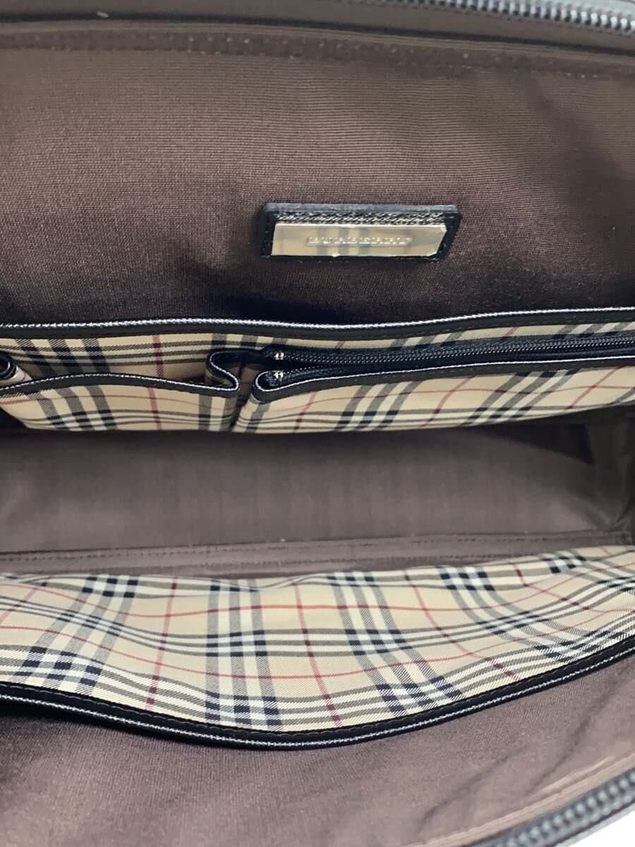 BURBERRY tote bag leather BLK 6