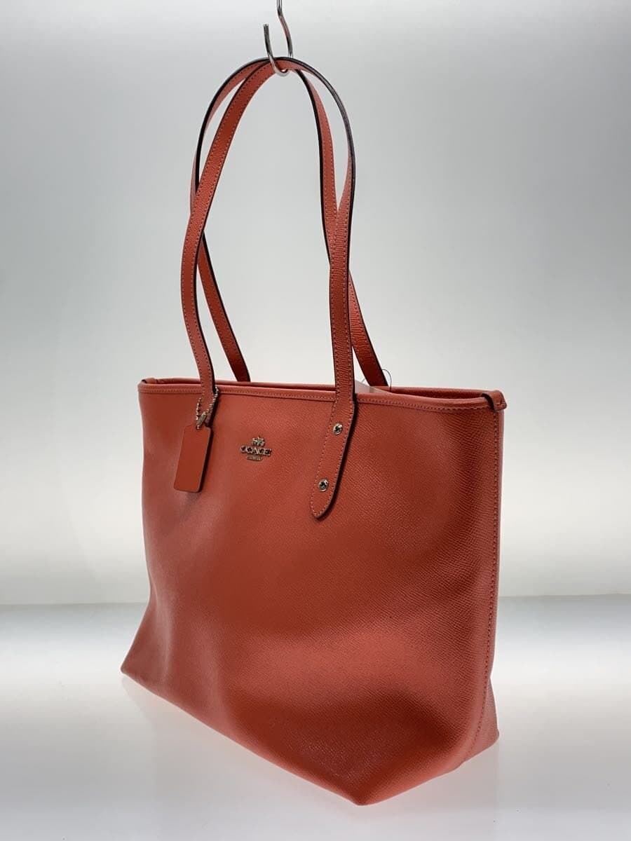 COACH Tote Bag _ Red Leather PNK F58846 2