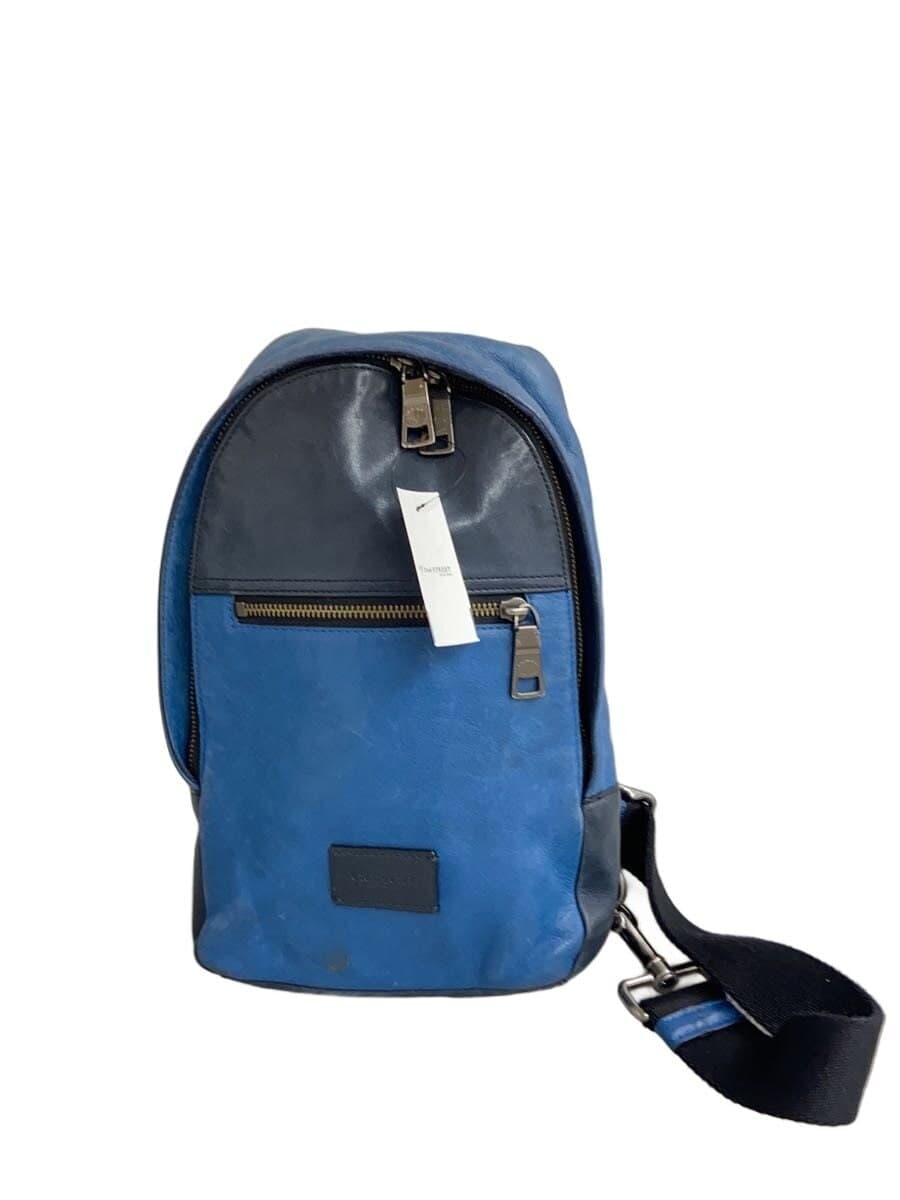 COACH Shoulder Bag Leather BLU