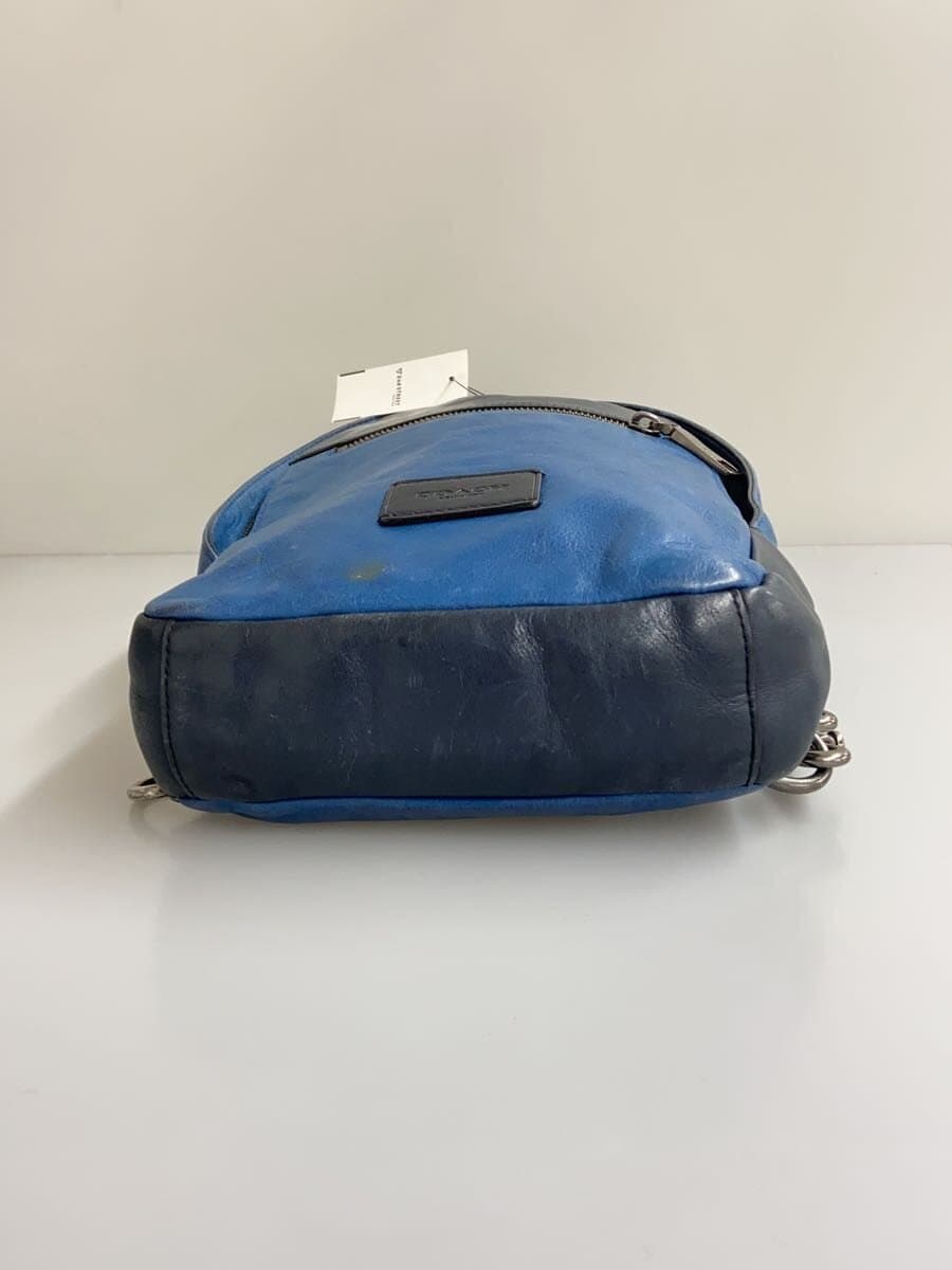 COACH Shoulder Bag Leather BLU 4