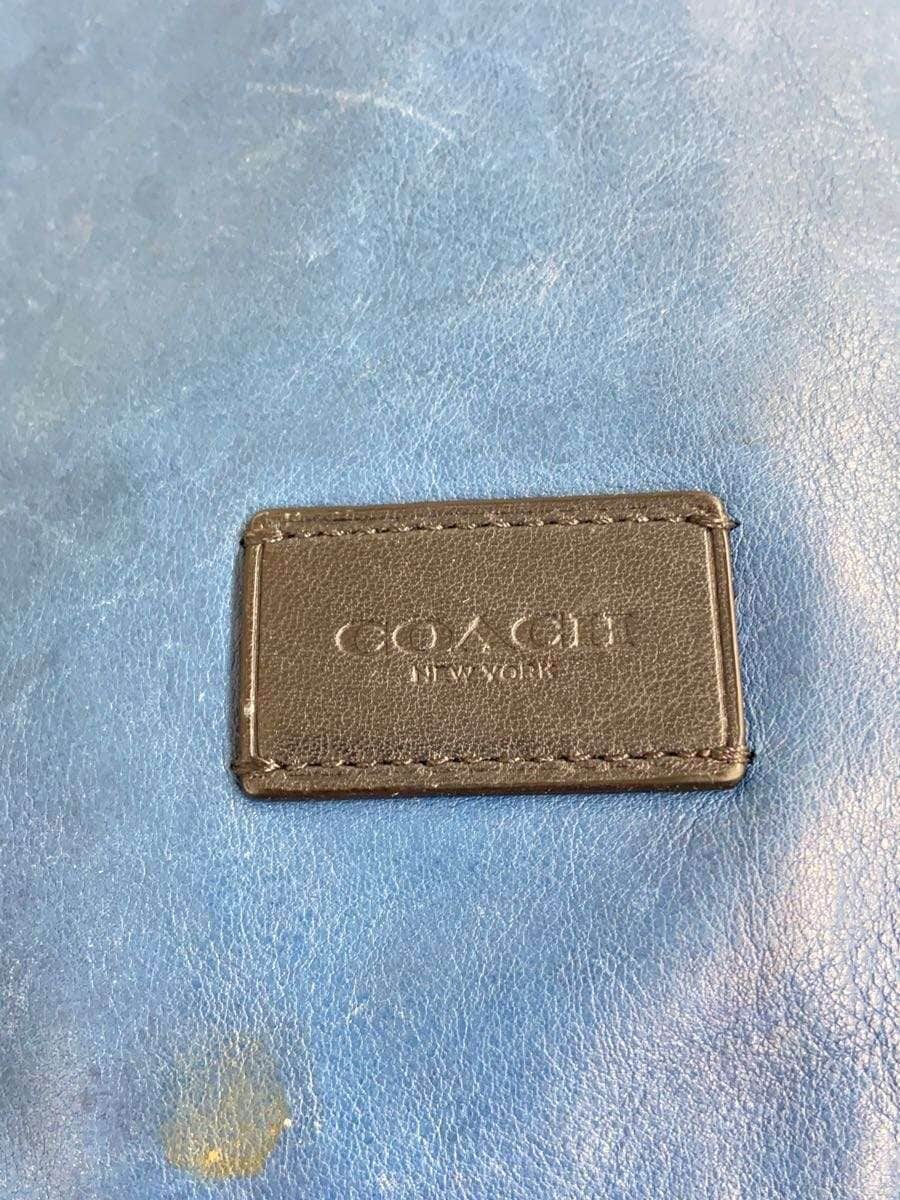 COACH Shoulder Bag Leather BLU 5