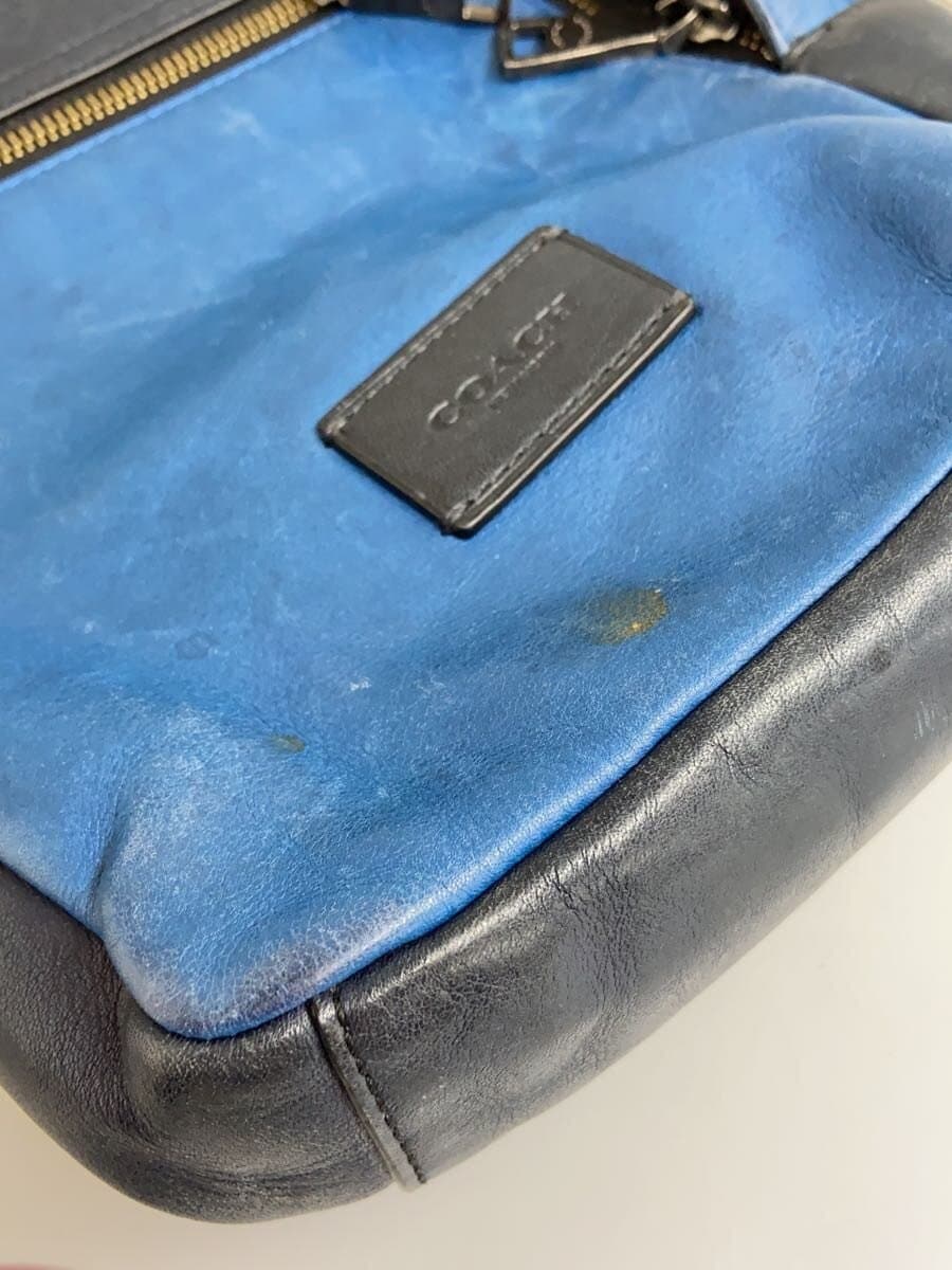 COACH Shoulder Bag Leather BLU 8