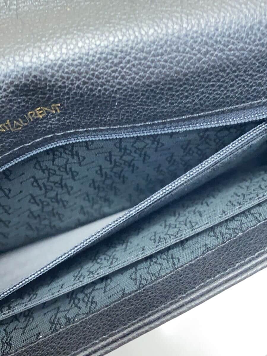 YVES SAINT LAURENT Shoulder Bag Leather BLK Solid Diamond Cut 7