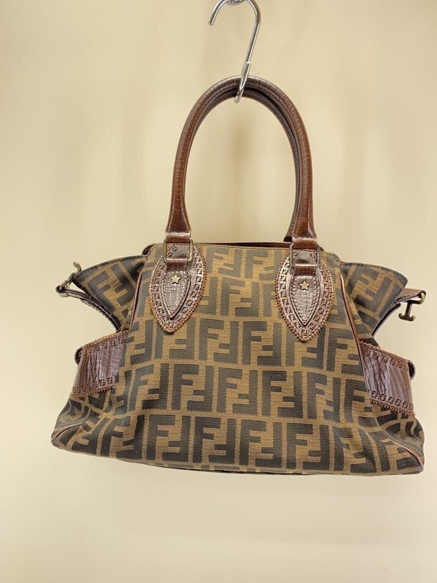 FENDI handbag canvas BRW all-over pattern Zucca pattern Etnico 3