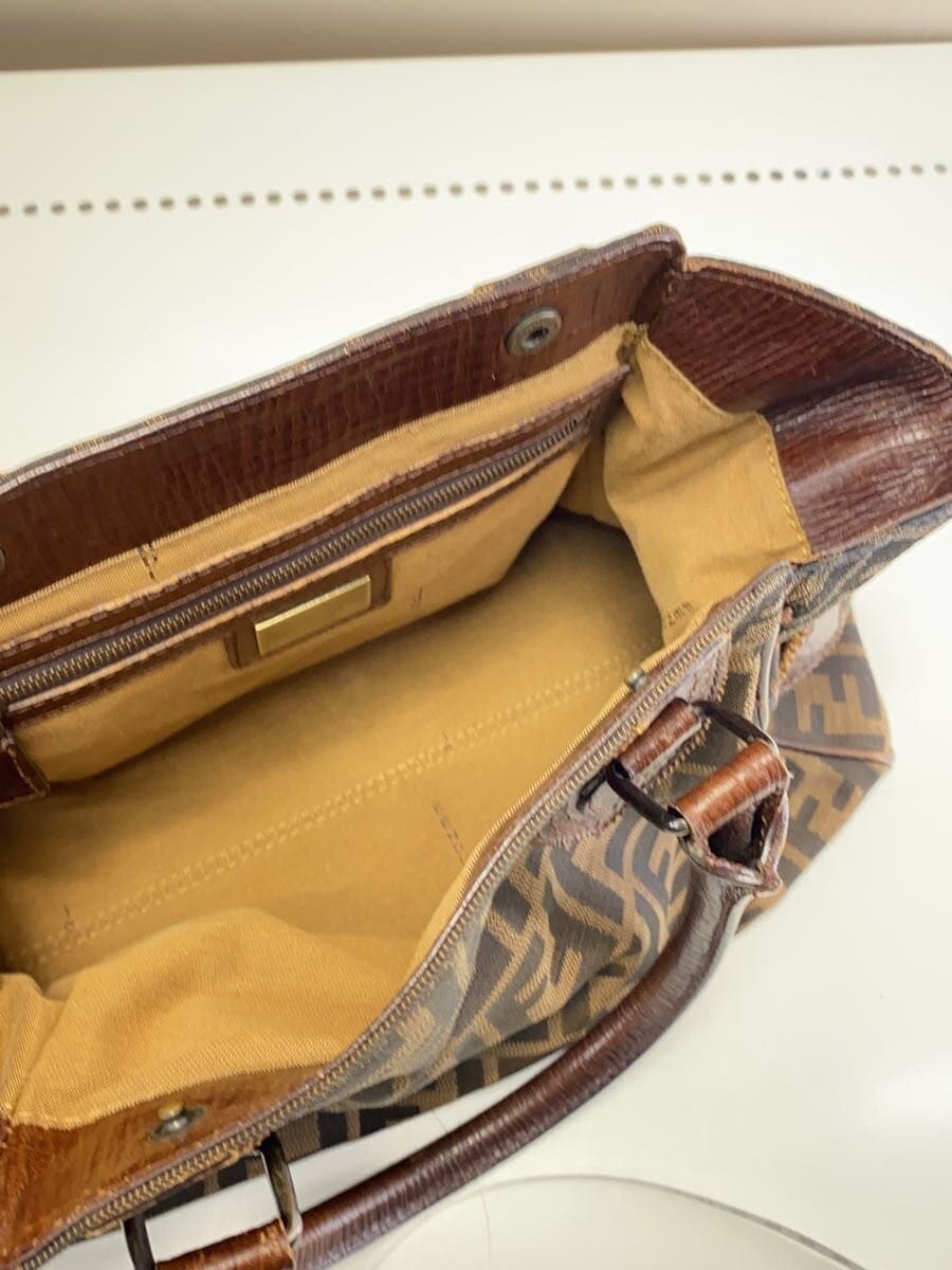 FENDI handbag canvas BRW all-over pattern Zucca pattern Etnico 6