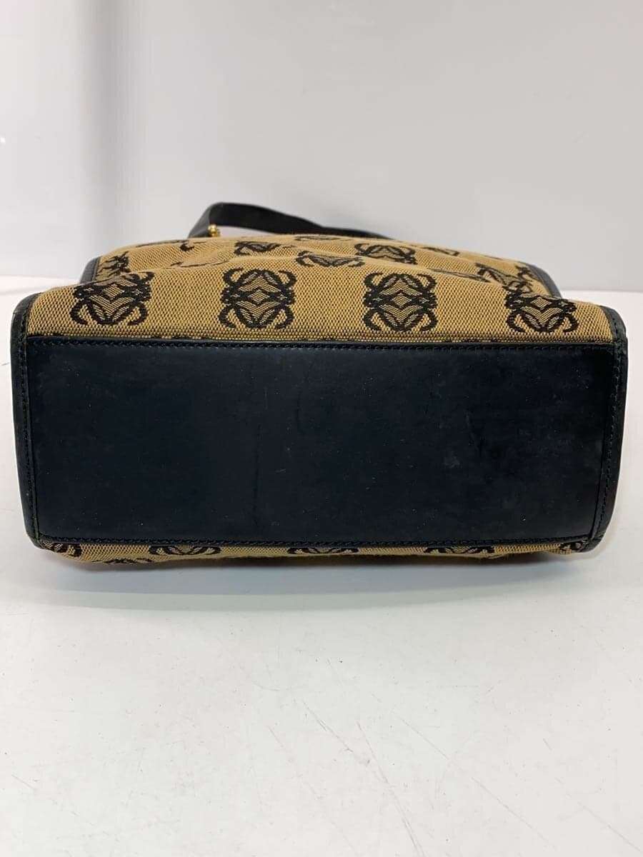 LOEWE Anagram Handbag Canvas BRW Logo Plate Back Side Peeling 4