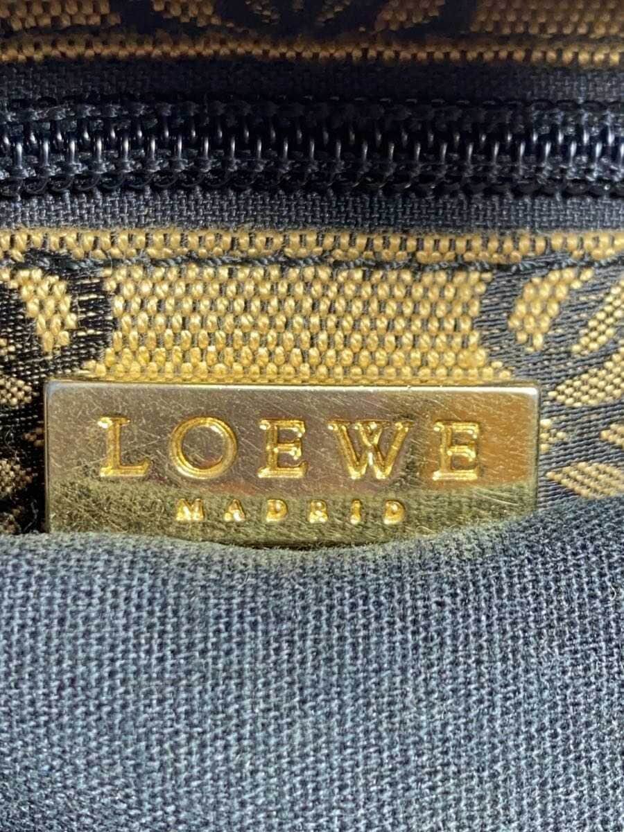 LOEWE Anagram Handbag Canvas BRW Logo Plate Back Side Peeling 5