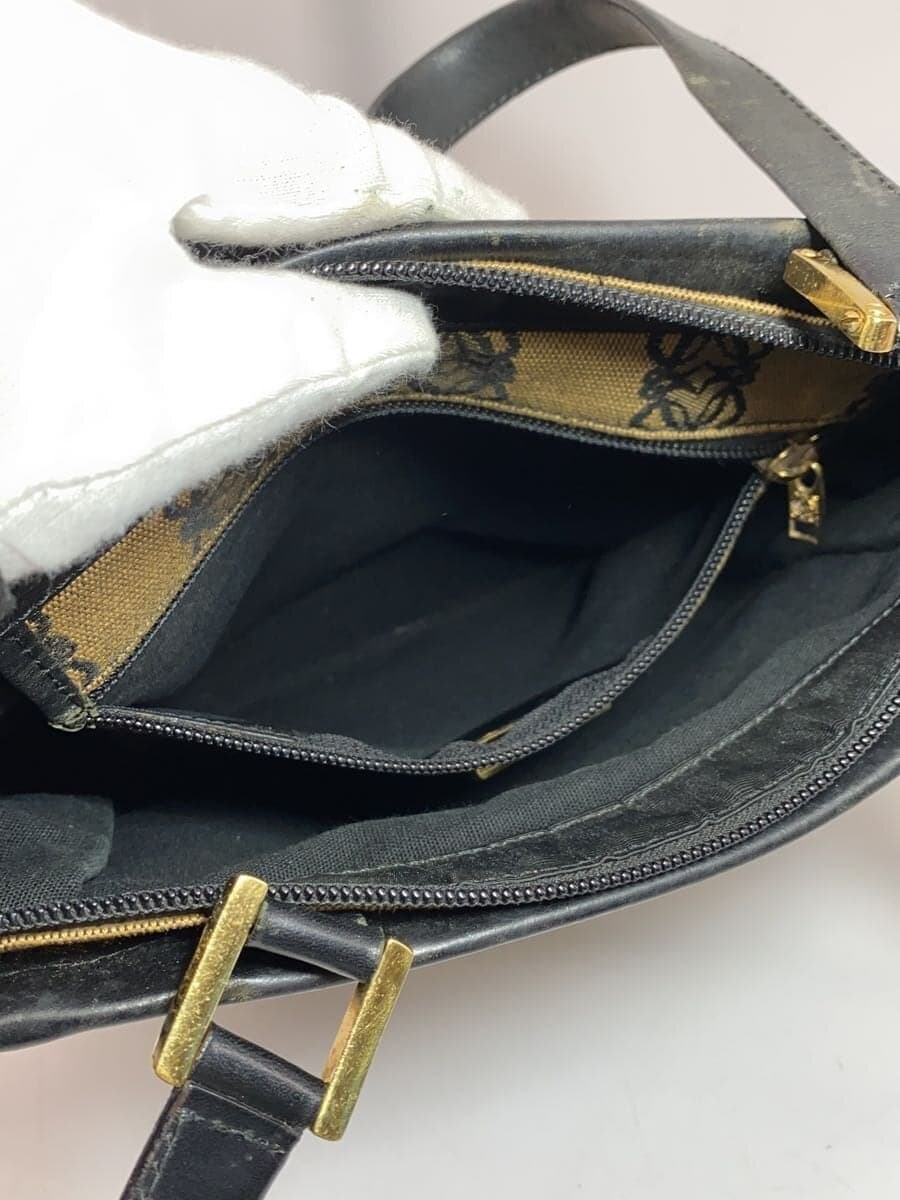 LOEWE Anagram Handbag Canvas BRW Logo Plate Back Side Peeling 7