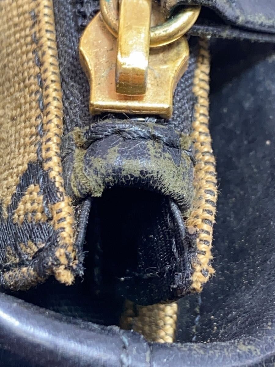 LOEWE Anagram Handbag Canvas BRW Logo Plate Back Side Peeling 9