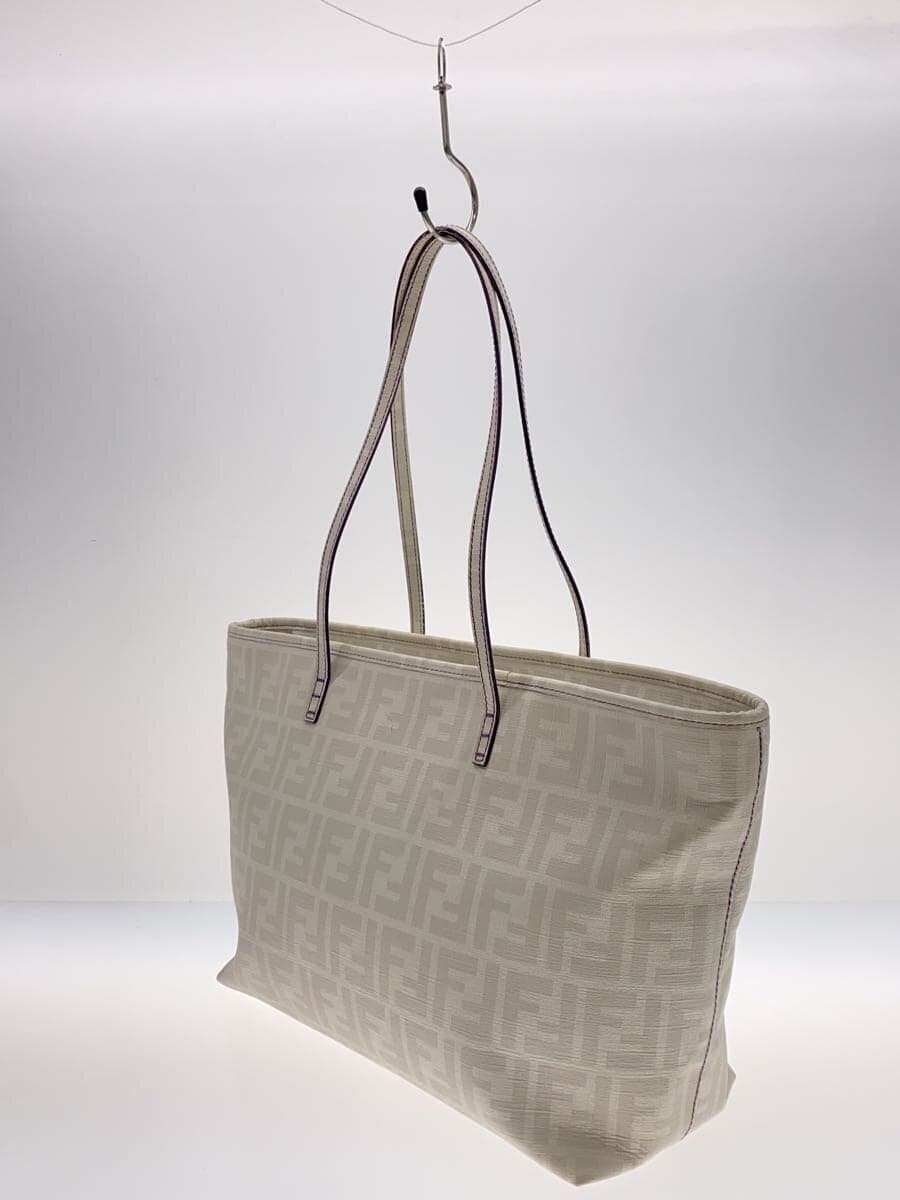 FENDI Zucca Tote Bag PVC WHT All Over Pattern 8BH198 2