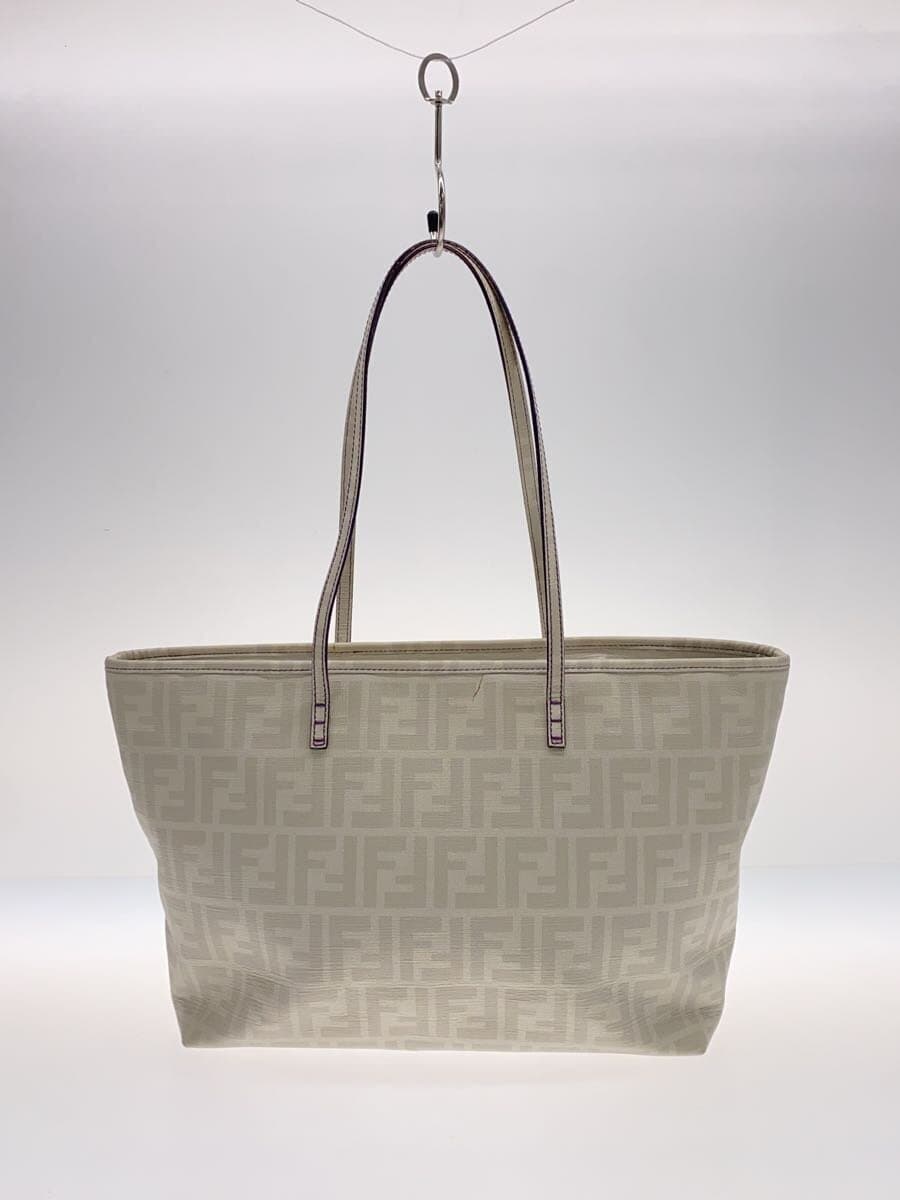 FENDI Zucca Tote Bag PVC WHT All Over Pattern 8BH198 3