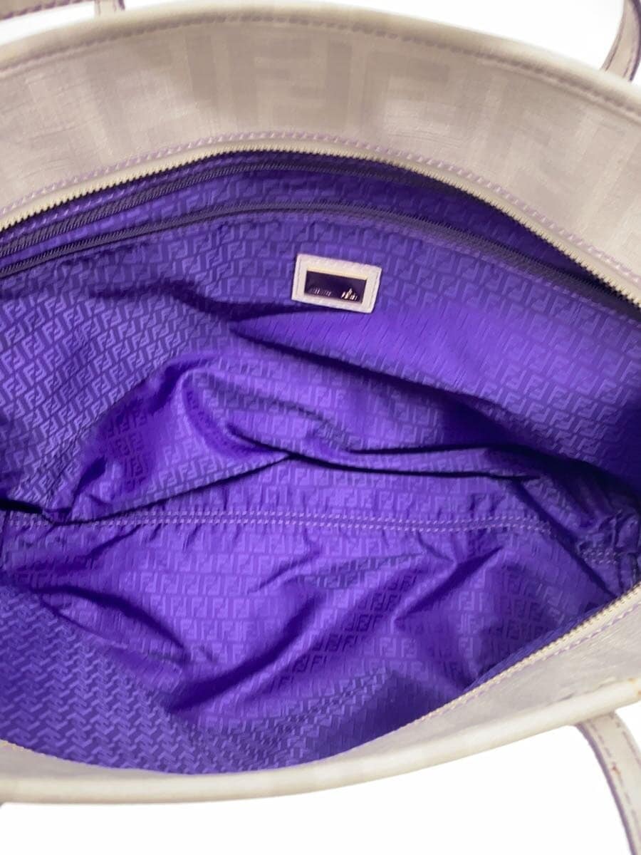 FENDI Zucca Tote Bag PVC WHT All Over Pattern 8BH198 6