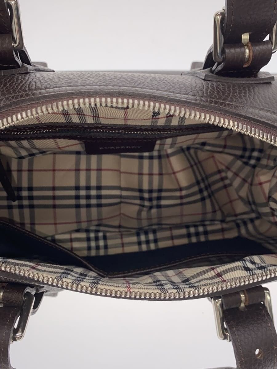 BURBERRY LONDON Liner Nova Check Mini Leather Boston Bag Handbag Leather BRW 6