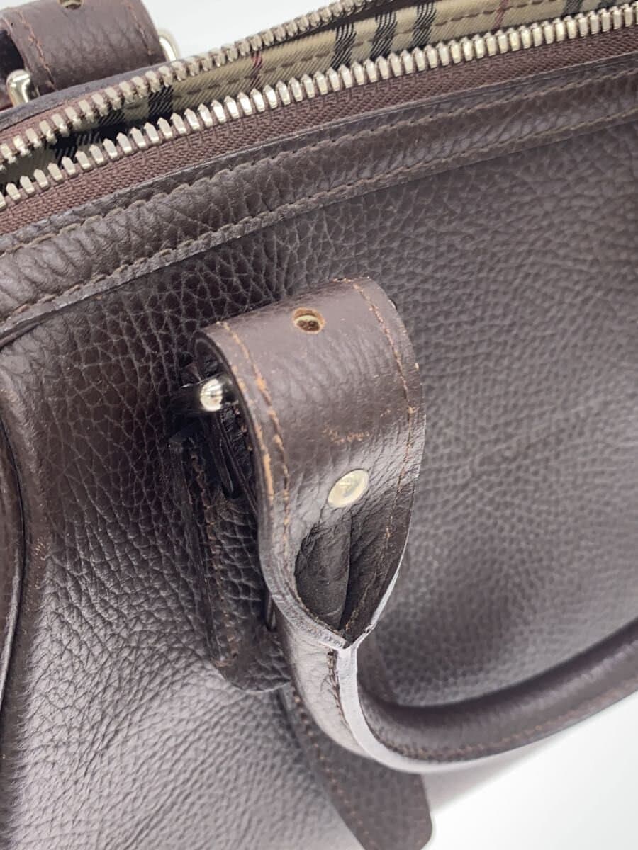 BURBERRY LONDON Liner Nova Check Mini Leather Boston Bag Handbag Leather BRW 7