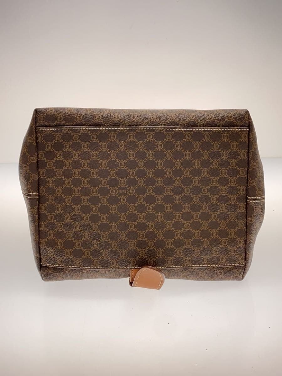 CELINE Drawstring Shoulder Bag PVC BRW All Over Pattern 4