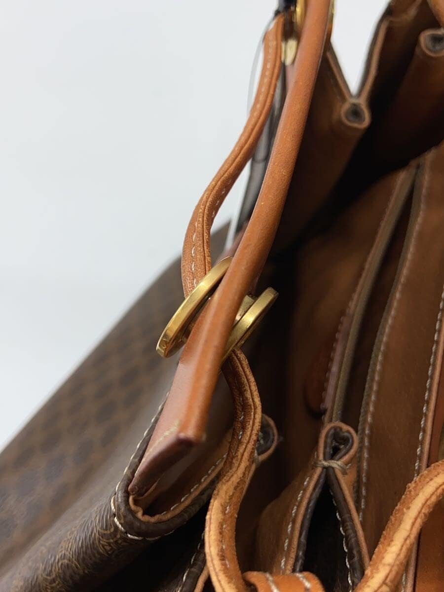 CELINE Drawstring Shoulder Bag PVC BRW All Over Pattern 5