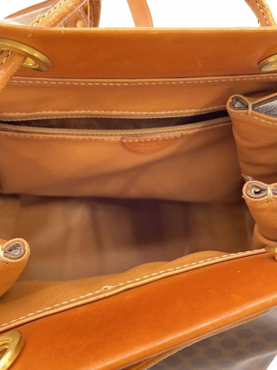 CELINE Drawstring Shoulder Bag PVC BRW All Over Pattern 6