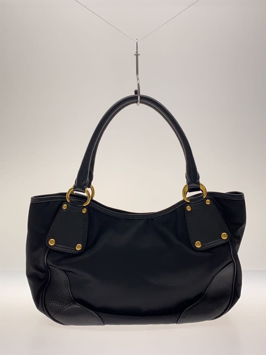PRADA Bottom Soil Hardware With Scratches Tote Bag Nylon BLK BR4635 3