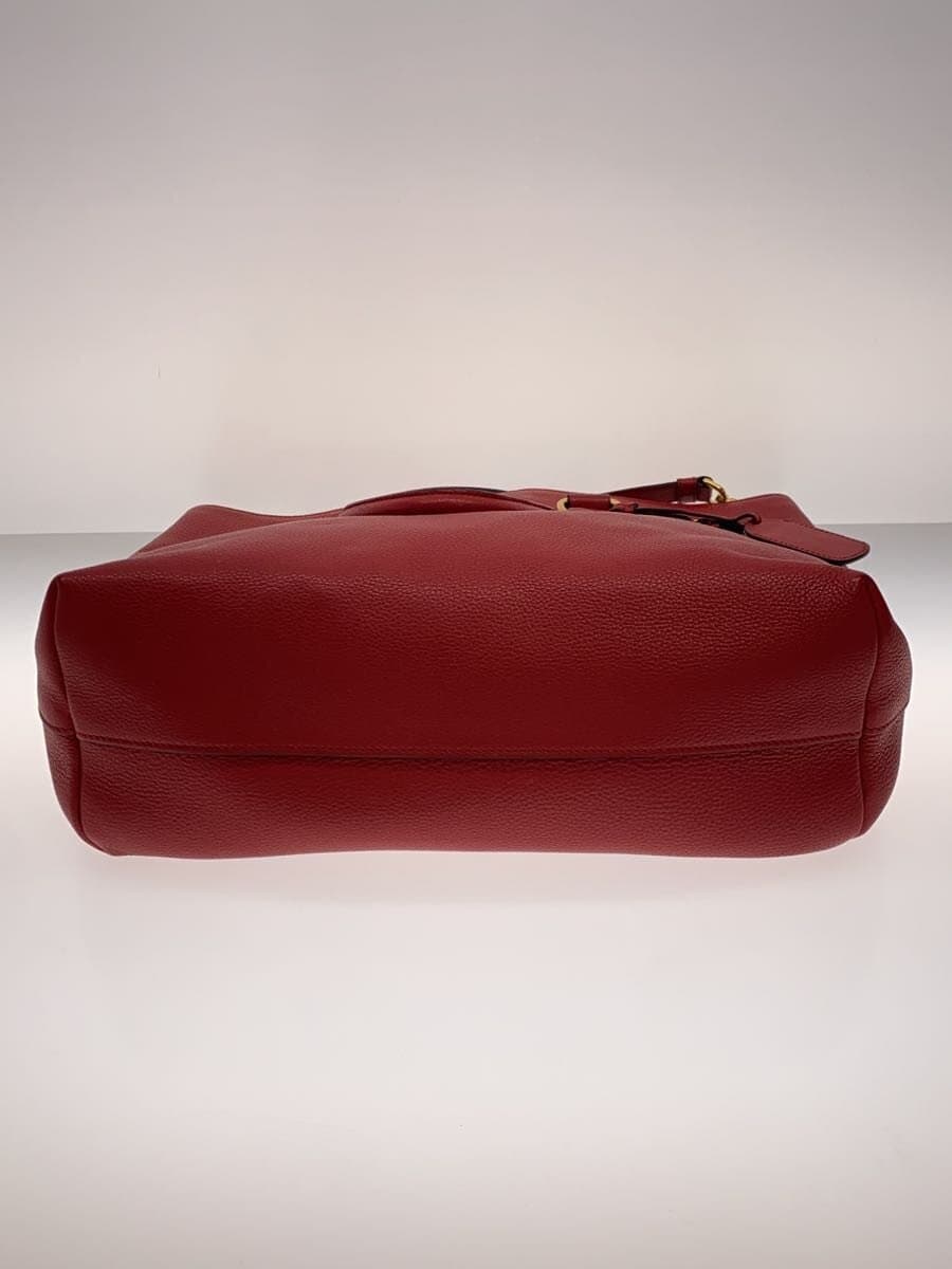 PRADA2-Way Stain Scratch Hardware Sticky Handbag Leather RED 4