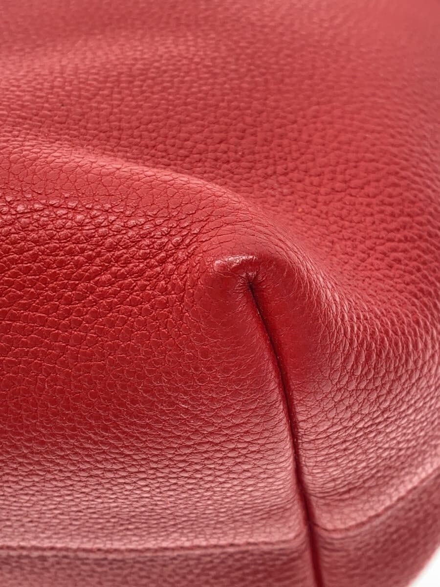 PRADA2-Way Stain Scratch Hardware Sticky Handbag Leather RED 7