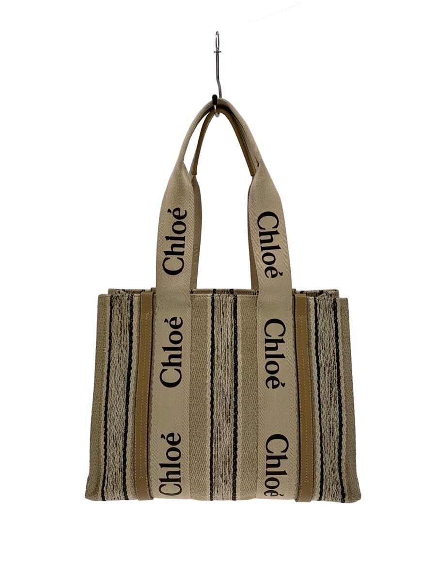 Chloe Woody Medium Tote Bag Canvas CRM