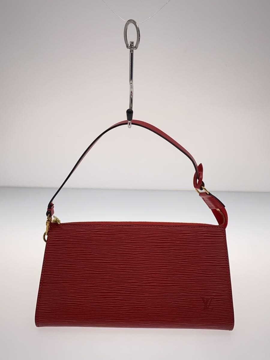 LOUIS VUITTON Pochette Accessoires Epi Side With Stain Pouch Leather RED M40776
