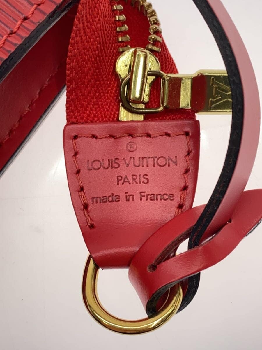 LOUIS VUITTON Pochette Accessoires Epi Side With Stain Pouch Leather RED M40776 5