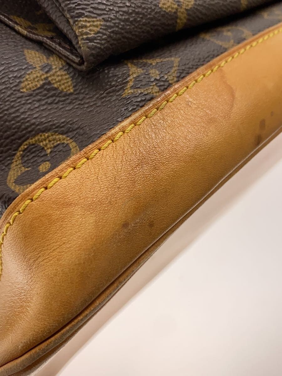 LOUIS VUITTON Montsouris Soil Stain Hardware Scratch Leather Crack Backpack PVC BRW Monogram M51135 7