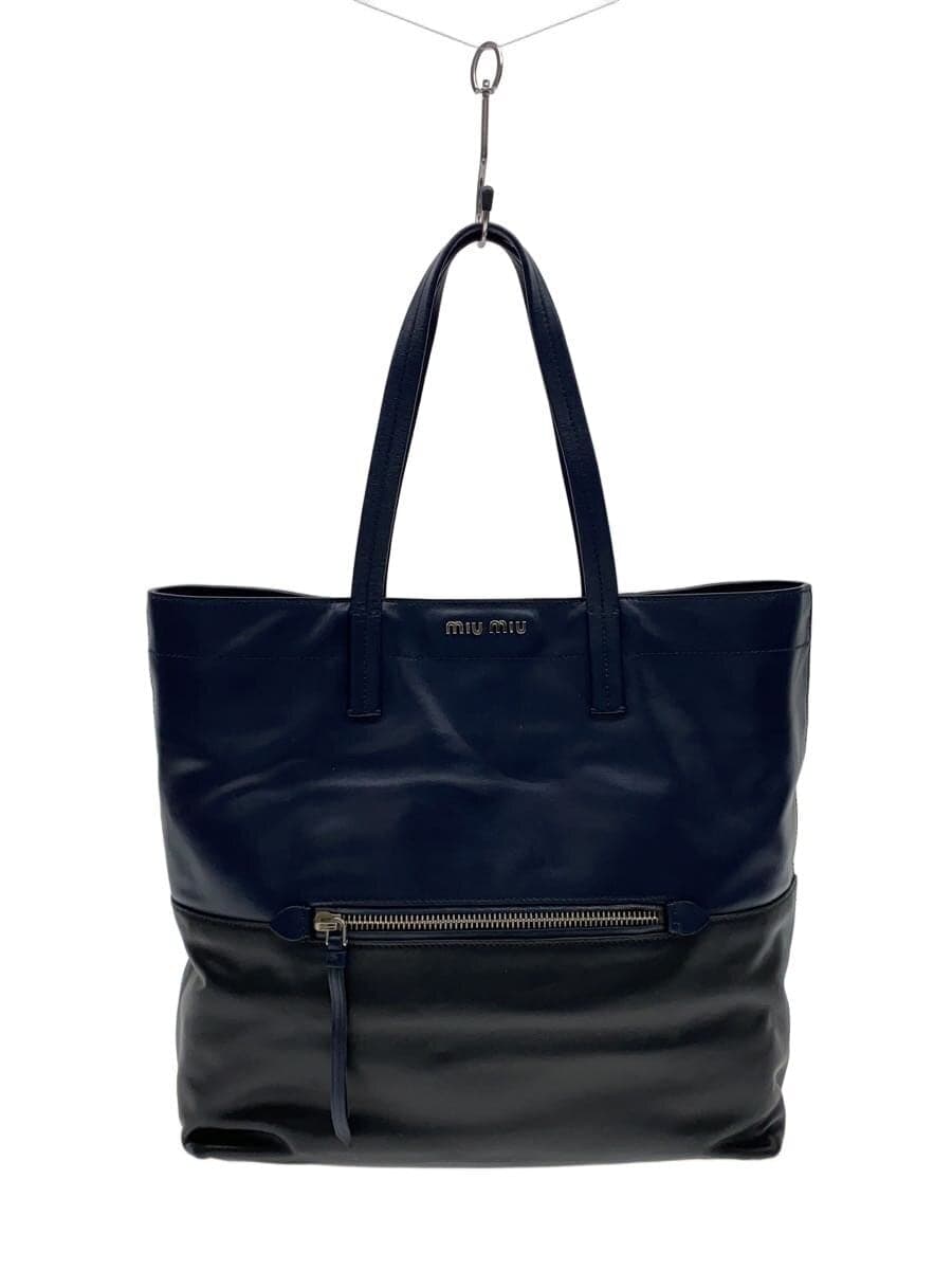 MIU MIU Tote Bag Leather BLU RR1820