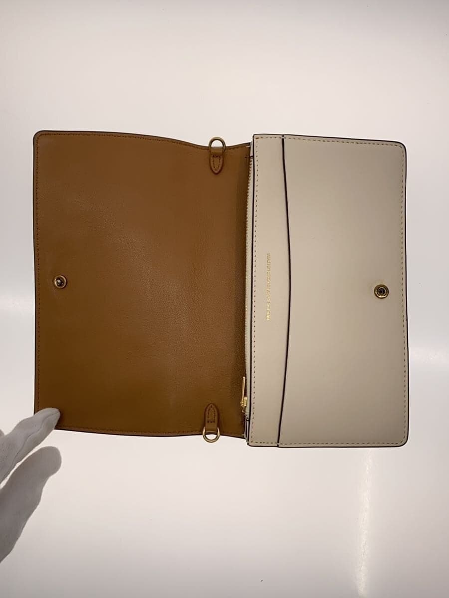 COACH chain shoulder wallet leather studs WHT 66624 4