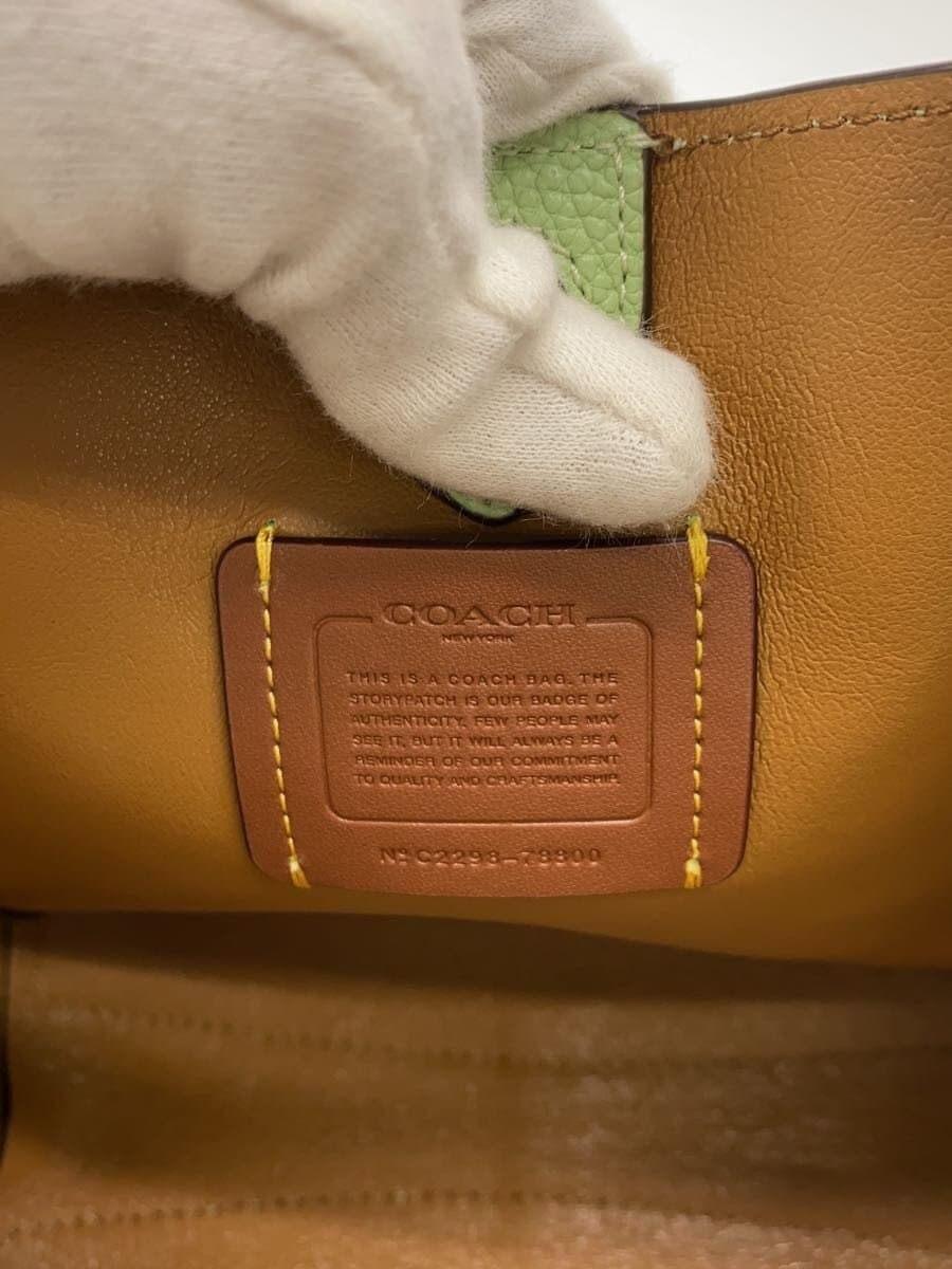 COACH 2WAY Shoulder Bag Leather GRN Plain 78800 5