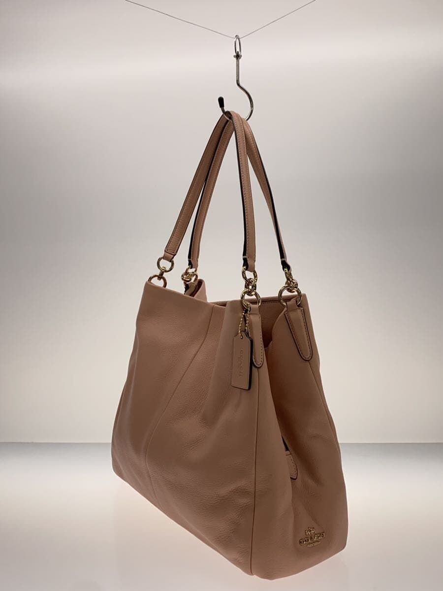 COACH handbag [procurement] leather PNK plain F35723 2