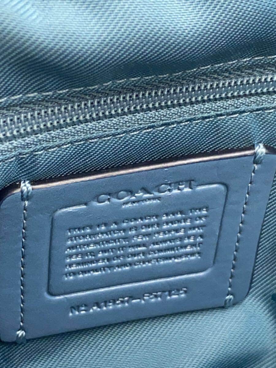 COACH Tote Bag Leather Blue A1957 5