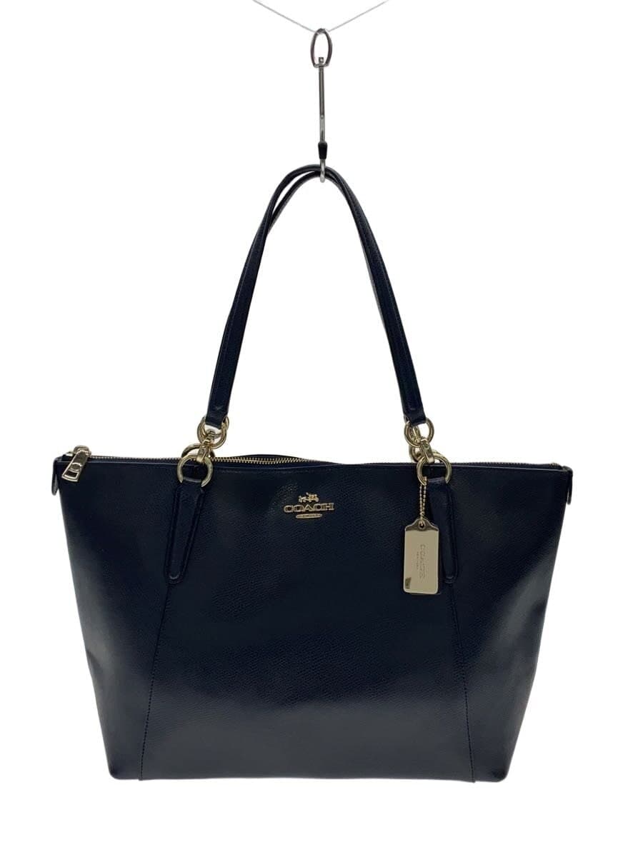COACH tote bag [purchase] leather NVY plain H1561