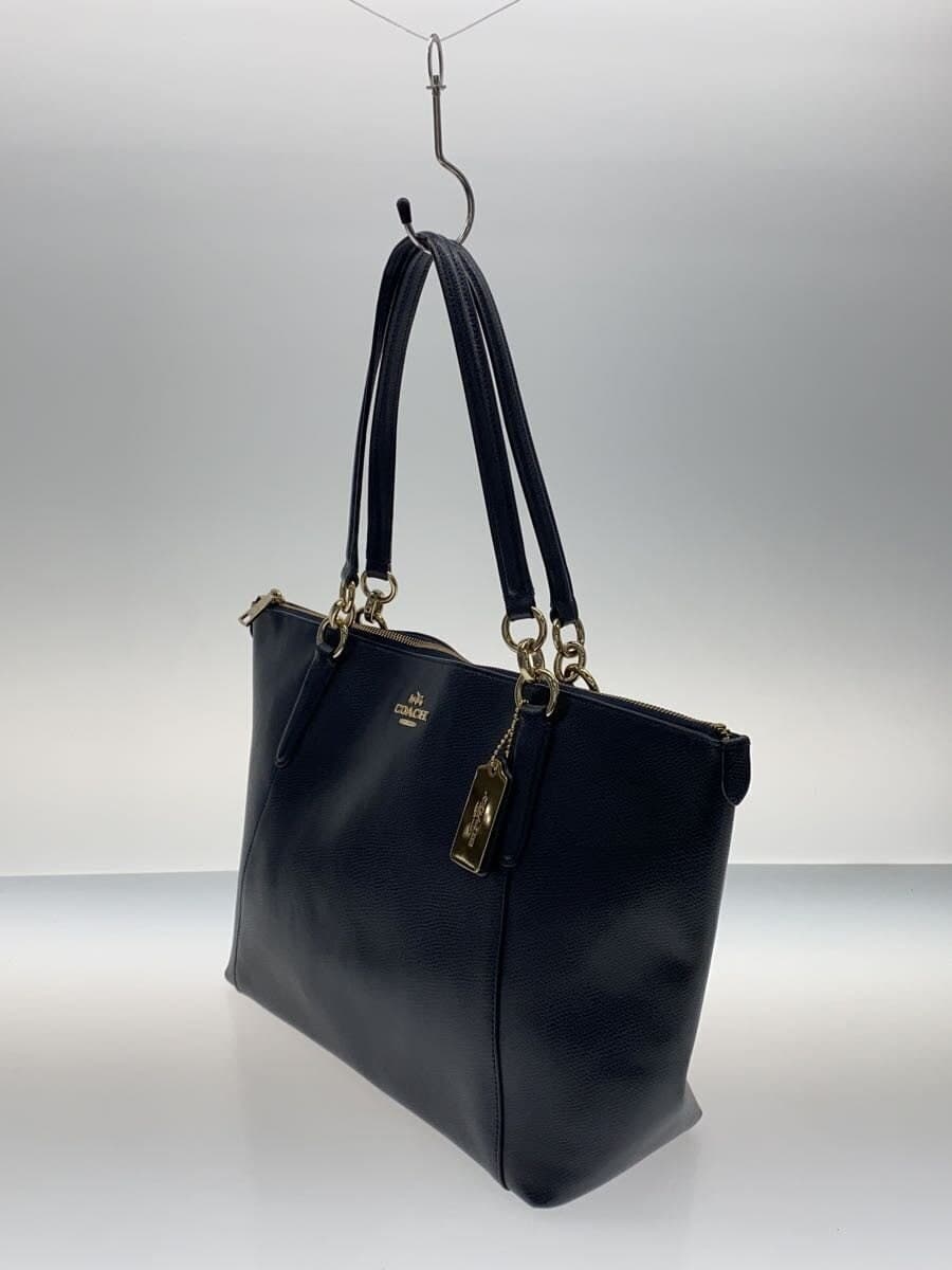 COACH tote bag [purchase] leather NVY plain H1561 2