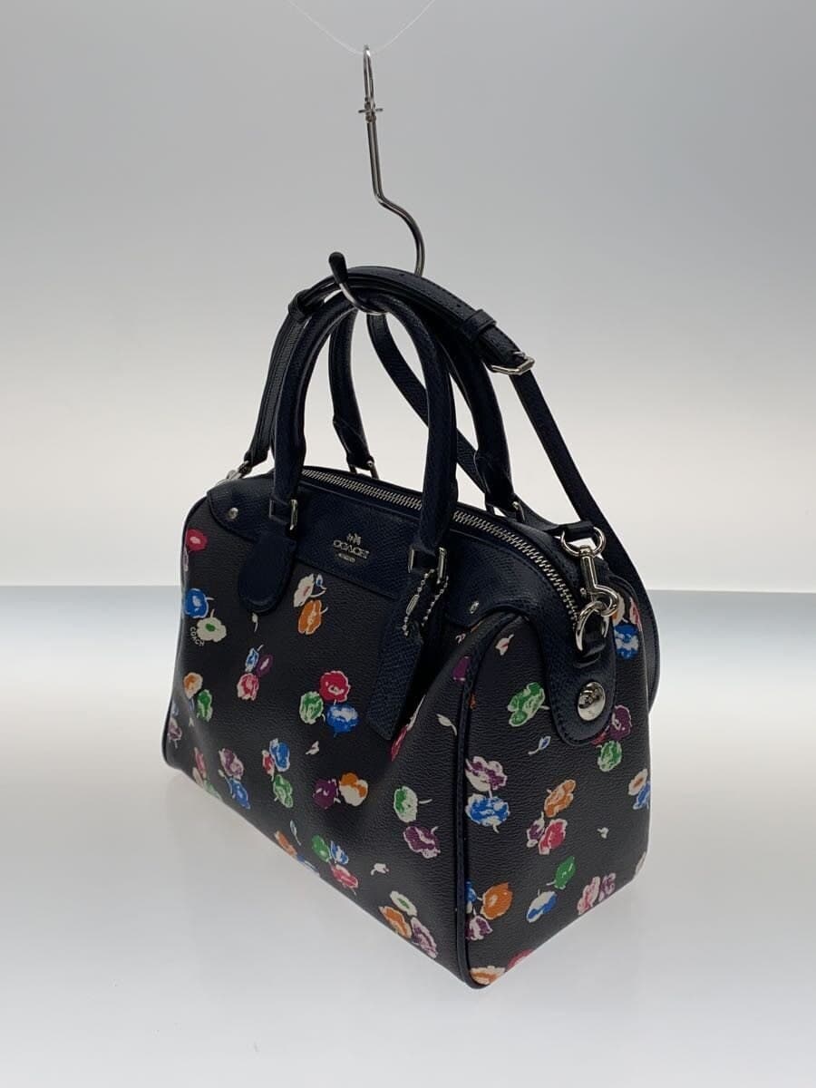 COACH Mini Boston Bag Leather NVY Allover Pattern A1621 2