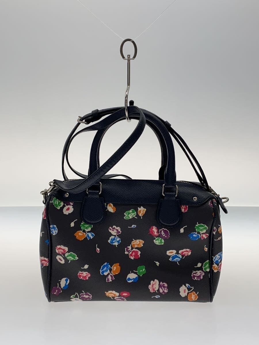 COACH Mini Boston Bag Leather NVY Allover Pattern A1621 3